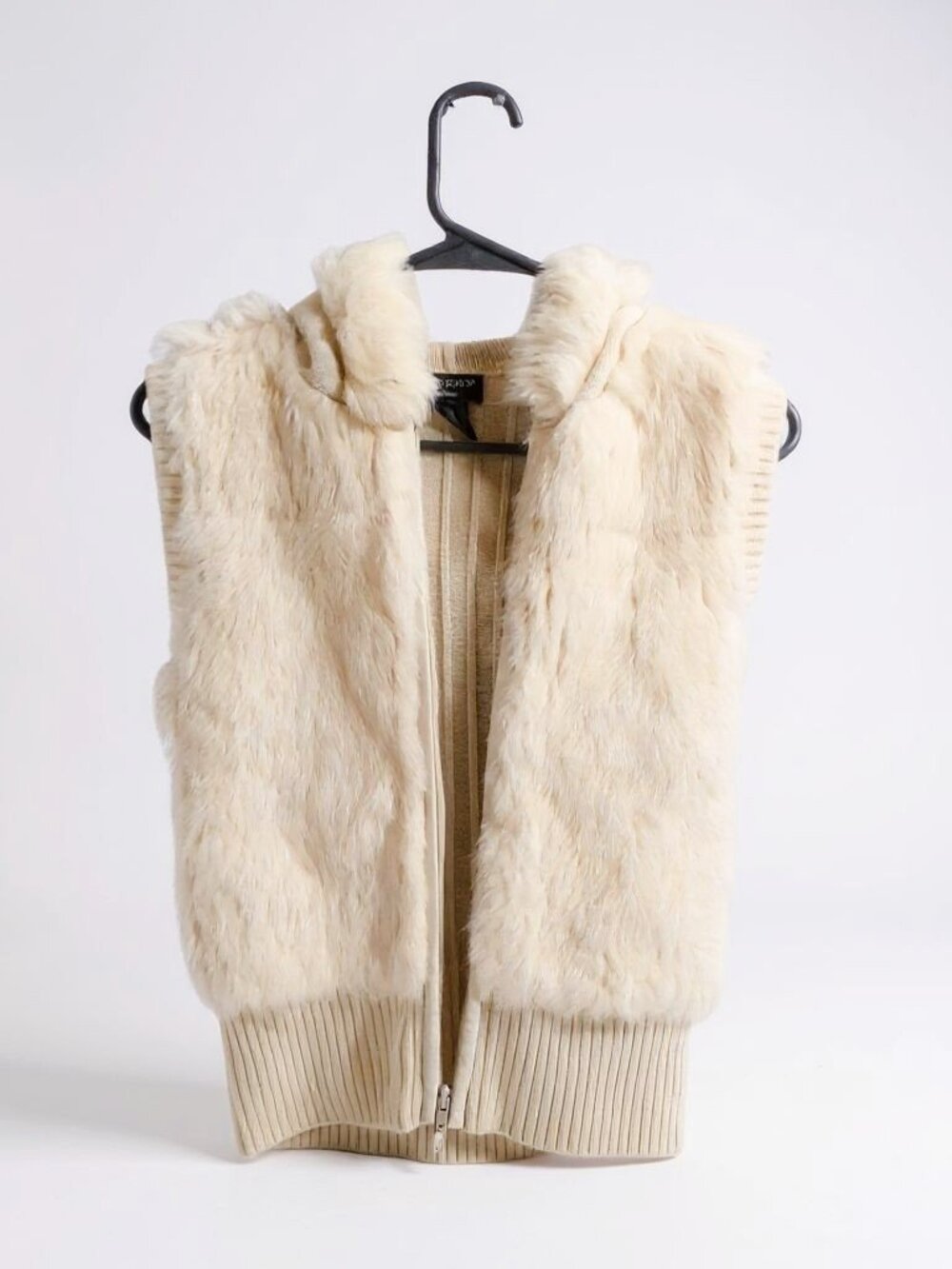 Guess White Fur Vest Size Xs